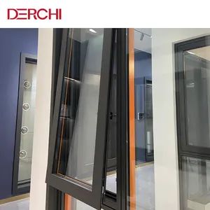 Offre Spéciale moderne Étanche et insonorisé top accroché double vitrage tempête aluminium auvent fenêtres