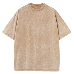 เสื้อยืดผู้ชายลายล้างกรดเฮฟวี่เวทของผู้ชายเสื้อยืดเปล่าขนาดใหญ่พิเศษ240กรัมลายพื้น - Product Image 6