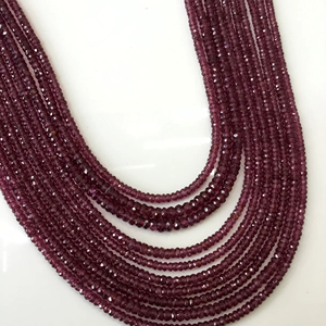 ลูกปัดโกเมนธรรมชาติทรงเหลี่ยม 1 เส้น สำหรับทำเครื่องประดับอัญมณ์ - Product Image 1