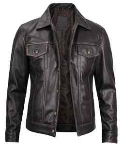 Última moda Regular Fit chaquetas de cuero genuino de la motocicleta de los hombres de calidad superior chaqueta de cuero para la venta - Product Image 1