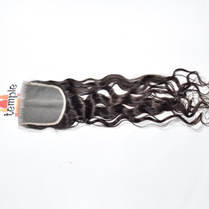 Venta al por mayor indio 5*5 cierre templo virgen cutícula alineada color natural negro mujeres procesamiento ninguna extensiones de cabello humano - Product Image 3