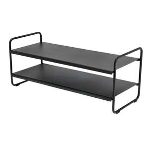 Best Quality <b>Black</b> Iron Shoe Rack Durable Rust-Proof <b>Metal</b> Stable Organizer Adjustable Height <b>Shelves</b> Indoor Kitchen Outdoor. - Product Image 5