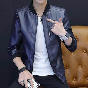 Blouson en cuir coupe ajustée pour homme nouvel arrivage - Product Image 3