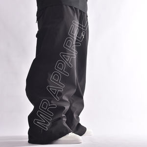 กางเกงทรงหลวมเอวยางยืดกางเกงระบายอากาศแนวสตรีทฮิปฮอปผ้าลินินบางสีทึบลำลองสำหรับผู้ชาย - Product Image 2