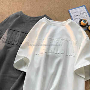 2025 personnalisé mode 3d tridimensionnel bosse en relief t-shirt 100% coton pull Premium hommes personnalisé en relief t-shirt - Product Image 2