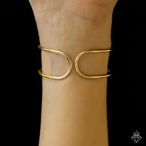 PRAO doré Rose Anti-ternissement Bracelet fait à la main taille réglable manchette en laiton pour les femmes mode bijoux en vrac - Product Image 4