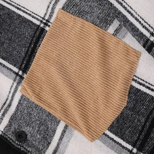 Casual Plaid Flannel <b>Shirt</b> <b>Button</b> Down Lapel Collar Knit Polyester Spring Fall Regular Fit OEM Manufacturer - Product Image 3