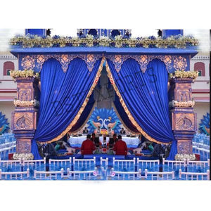 Mandap de mariage en fibre de paon de style Bollywood pour mariage en France, Mandap de mariage en fibre de paon de style allemand, Grand Mandap de mariage design en fibre, Mandap Adelaide - Product Image 1
