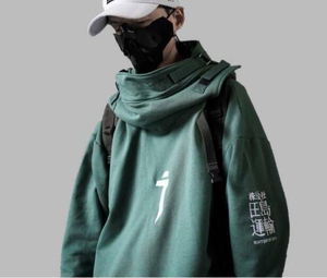 Sweat à capuche sportif surdimensionné en molleton de coton avec broderie numérique motif poisson, protection UV, collection automne 2025 – Vente en gros - Product Image 2