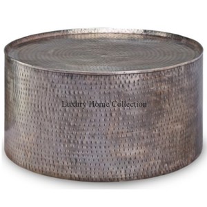 Diseño de tambor redondo Mesa de centro de metal y Mesa Central Espejo de color dorado Pulido Diseñador hecho a mano Aspecto admirable Muebles para el hogar - Product Image 4