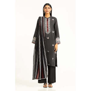 Ensemble 3 pièces IUSTKSD-953 décontracté d'été en tissu laqué imprimé avec broderies et design respirant - Product Image 2