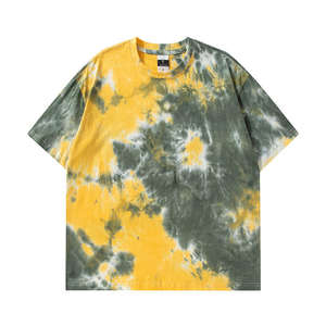 T-shirt en tricot tie-dye pour homme, style streetwear, 100% coton/polyester, coupe ajustée, manches courtes - Product Image 2
