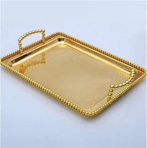 Bandeja de Servicio de Diseño Art Deco de Metal Resistente con Patrón Floral para Uso Diario, Multiusos, Catering, Hoteles y Banquetes - Product Image 5