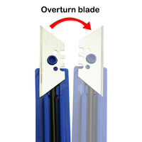 Couteau utilitaire rétractable de sécurité OEM, industriel/bricolage, ambidextre, manche en aluminium/plastique, lame trapézoïdale SK2 0,6 mm, ouverture par glissement