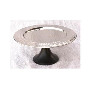 Luxury Aluminum <b>Cake</b> <b>Stand</b> 1 <b>Tier</b> for Home & Restaurant Modern Design <b>Cake</b> <b>Stand</b> With Black Powder Coating & Silver Plated - Product Image 1