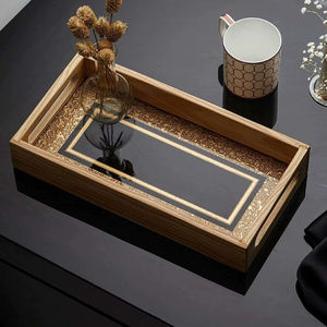 Plateau de service en bois massif émaillé, plateau de service de cuisine en gros - Product Image 1