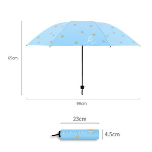 Ombrello Portatile Anti-UV a 10 Stecche in Poliestere, Pieghevole in Tre Sezioni, Design Minimalista Tradizionale per Pioggia e Sole, Ideale per Viaggi - Product Image 2