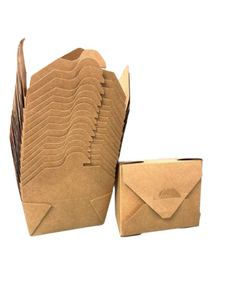 Scatola Pieghevole in Carta Kraft per Asporto, Contenitore Alimentare Monouso per Pasticceria, Biscotti, Torte, Ristoranti e Catering - Product Image 2