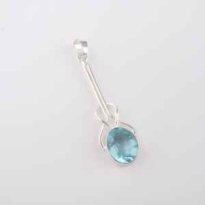 Colgante de Topacio Azul Cielo, Corte Cojín, Aleación de Cobre, Hecho a Mano, Forma de Lágrima, Joyería de Moda para Mujer, Certificado IGI, Diciembre - Product Image 5