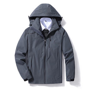 Veste pull patché extérieure de haute qualité pour hommes veste coupe-vent à capuche en nylon à demi-fermeture éclair Anorak - Product Image 1