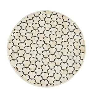 Bandeja decorativa Floral de resina con incrustaciones de hueso para uso doméstico del proveedor indio con juego de 6 uds. Posavasos de té con bandeja de resina con incrustaciones de hueso - Product Image 3