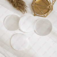 Plaque Ronde en Sélénite Blanche Polie Lisse de 3 Pouces, Qualité AAA Écologique pour la Méditation, la Recharge et la Purification