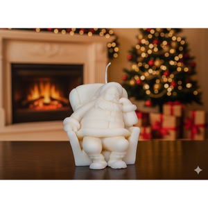Bougie artistique personnalisée parfumée Père Noël dormant, en cire de paraffine écologique pour une ambiance de Noël douillette - Product Image 1