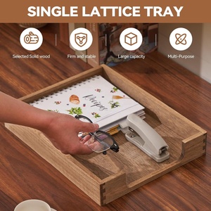 Plateau de service rond en bois Divris DR-819 avec vase et bougies, finition polie, sans danger pour les aliments, décoratif pour usage résidentiel - Product Image 6