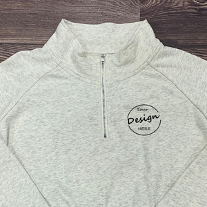 New Designer High Quality Cotton Fleece Long Sleeves Stand Collar Fitted Half Zip up <b>Crop</b> <b>Top</b> Raglan Half Zipper <b>Crop</b> Sweatshirt - Product Image 2