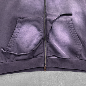 Oversized Zipper Hoodies Oversized Zip Hoodie Custom Acid Wash Heavyweight Cotton Zip up Hoodie - Product Image 4