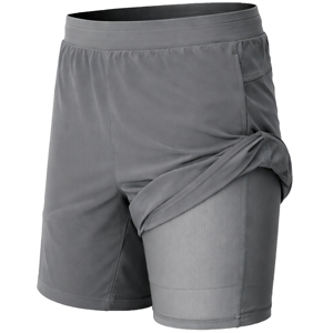 Pantalones Cortos Bermuda para Hombre, 2 en 1, Transpirables, Ecológicos, Elásticos, de Secado Rápido, 100% Poliéster, con Forro Interior para Gimnasio y Running - Product Image 3