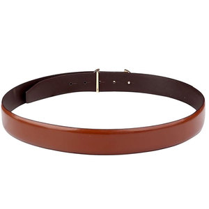 Ceinture en peau de vache véritable de luxe avec logo personnalisé de haute qualité pour hommes en cuir marron avec cuivre pour boucle Style décontracté vente en gros - Product Image 6