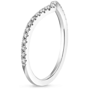 แหวนแต่งงานทรงโค้งประดับเพชรเม็ดเล็กแบบไมโครเพฟ ผ่านการทดสอบเพชร แหวนเพชรแล็บโกรว์แบบครึ่งวง ทองคำขาว สำหรับวันครบรอบหรือเป็นแหวนแทนคำมั่นสัญญา - Product Image 4