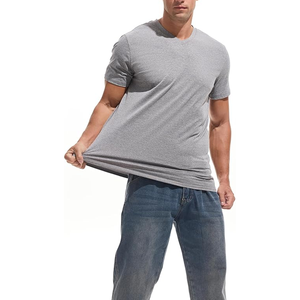 T-shirt pour homme de haute qualité T-shirt à col rond en coton ajusté Disponible en tailles hautes Tarifs de gros 1 ou 2 packs - Product Image 4