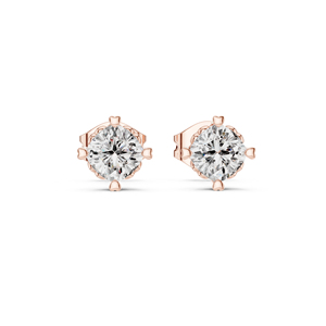 Boucles d'oreilles clous en or jaune 14 carats avec diamant de laboratoire carré coussin pour femmes |   Cadeau d'anniversaire |   Nouveau diamant cultivé - Product Image 3