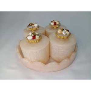 Ensemble de 2 pots à fruits secs en résine écologique faits à la main avec un design antique peint à la main - Product Image 1