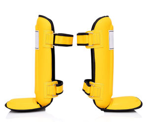 Espinilleras de cuero genuino hechas a medida, espinilleras universales de boxeo con logotipo personalizado para Kickboxing, venta al por mayor - Product Image 3