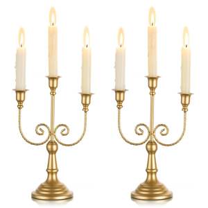Candelabro de metal de hierro forjado negro para decoración interior minimalista del hogar o arreglo de ambiente romántico con velas de noche - Product Image 1