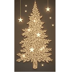 Elegant Wooden Christmas Wall <b>Hanging</b> <b>Ornaments</b> For Modern Apartments Blending Minimal Design With Warm Festive Spirit - Product Image 3