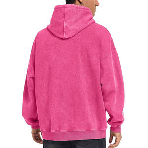 Vente en gros de streetwear sweat à capuche vierge en molleton de 100% coton pullover sweats à capuche délavés à l'acide marque personnalisée sweats à capuche avec fermeture éclair pour hommes - Product Image 6