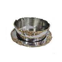 Trendy gepolijste luxe design roestvrijstalen messingwerk voor gedroogd fruit, chocolade, dadels, snoepjes, chips, snacks, feestjes, vaatwasserbestendig.