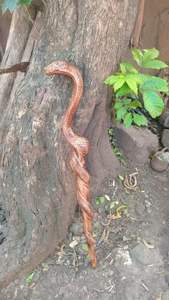 Bastón de madera tallado hecho a mano clásico, perilla de latón, mango pulido, bastón de uso diario para hombres y mujeres - Product Image 3