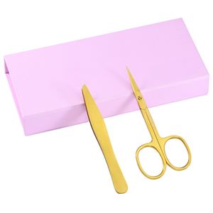 Pince à épiler oblique en acier inoxydable de qualité professionnelle Ciseaux de mise en forme des sourcils à poignée antidérapante Sourcils pointus - Product Image 4