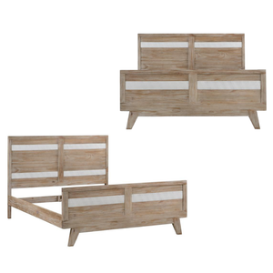 Marca SOHO, cama King de madera, superventas, muebles de dormitorio clásicos, diseño gráfico de roble, embalaje de cartón, fábrica directa de Vietnam - Product Image 1