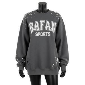 Sudadera Extra Grande para Mujer, Tejido de Felpa de 320 g/m², Múltiples Colores, Logotipo Personalizado Impreso, Detalles de Salpicaduras, Sudadera Transpirable para Mujer - Product Image 1