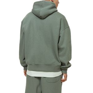 เสื้อฮู้ดดี้ซิปเต็มตัวสำหรับผู้ชาย ผ้าฝ้ายฟลีซหนา 500 GSM แจ็คเก็ตลำลองสำหรับฤดูหนาว ผลิตตามสั่ง OEM - Product Image 3