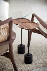 Tables basses rondes en bois d'acacia, socle en marbre, faites à la main, nouvelles tables basses élégantes pour le chevet, le bureau, ensemble de tables personnalisées - Product Image 2