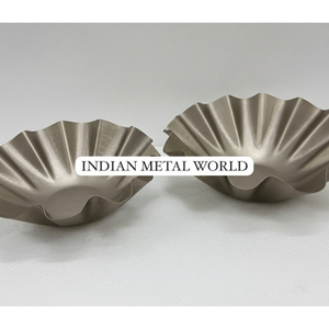 Modern Decorative <b>Metal</b> Bowl Handcrafted Aluminium Wavy <b>Edge</b> Centerpiece Chocolate Bowl Stylish Home Table Decor At Lowest Price - Product Image 3