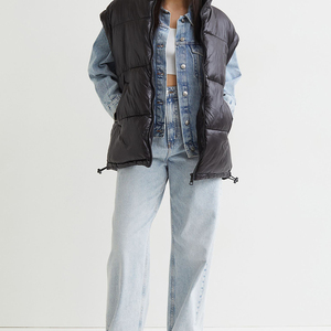 Femme Veste Et Manteau Mariage Traje impermeable Chaquetas acolchadas sin mangas para mujer Chaleco acolchado recortado sin mangas de cuero - Product Image 3