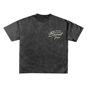Conjunto de camiseta de estilo vintage y lavado ácido personalizado para hombre, serigrafía sencilla transpirable - Product Image 5